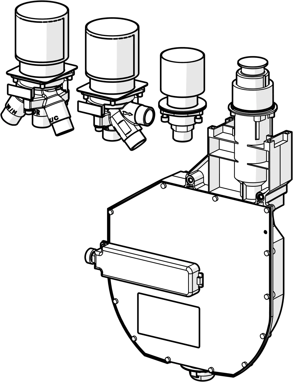 Hansa UP-Rohbauset Bade- und Brausearmatur Hansa 4.0 Kartusche 5304 DN20, Wannenrandmontage, Unterputz, Chrom