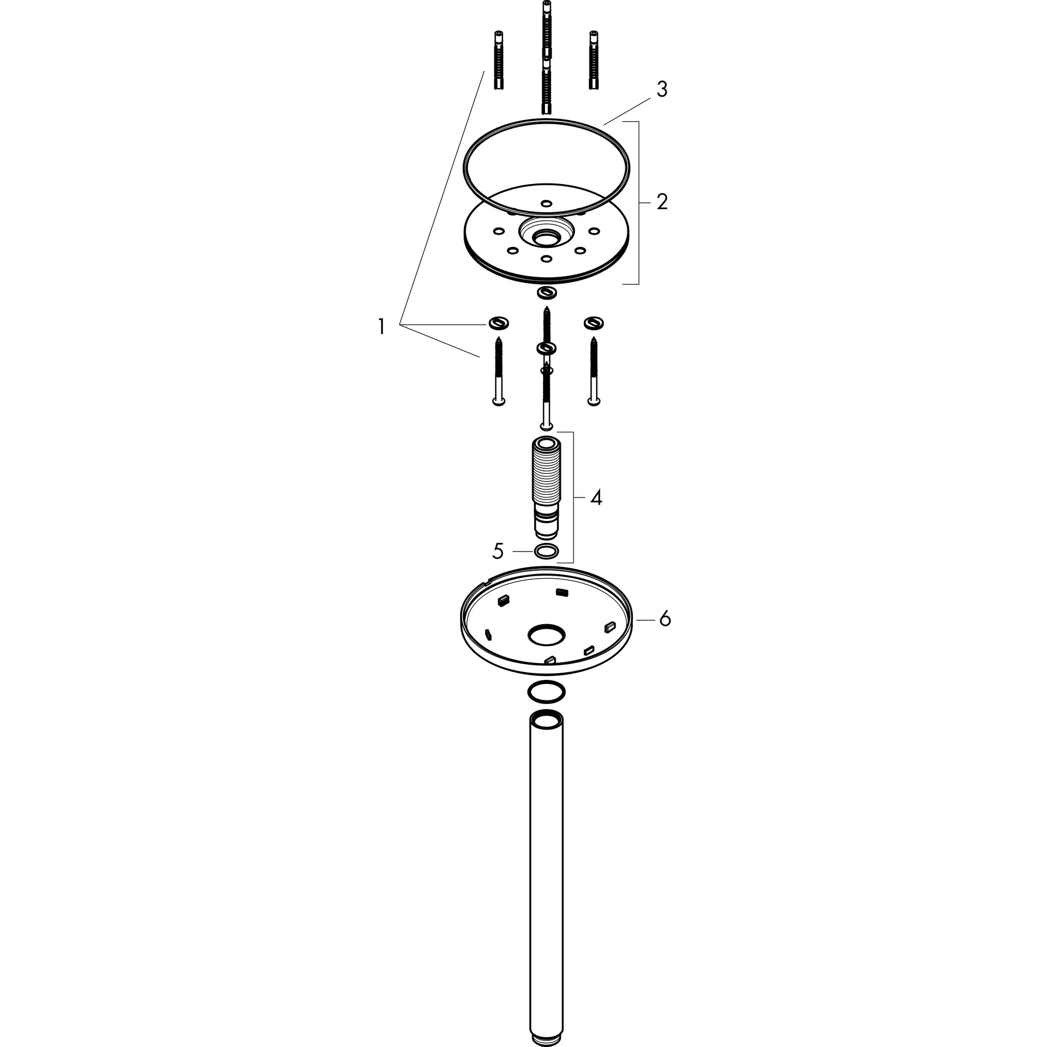 Hansgrohe AXOR One Deckenanschluss 300 mm für Kopfbrause 280 1jet, Chrom