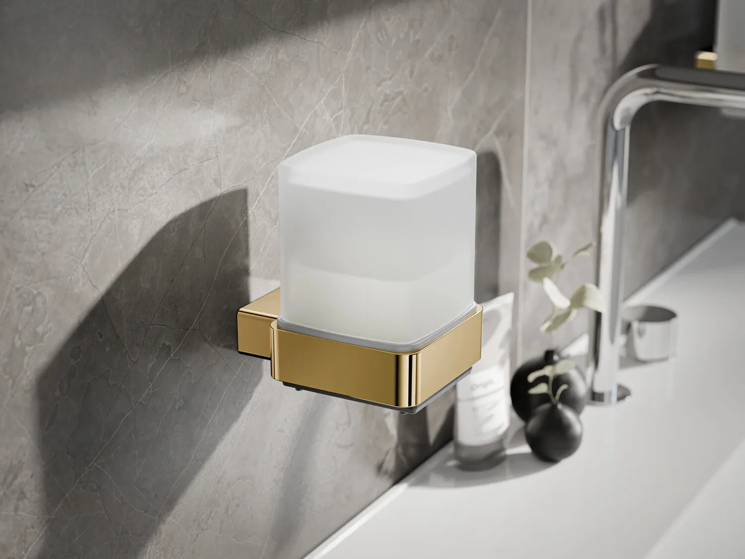 loft SensorseifenspenderGlas satiniert, gold