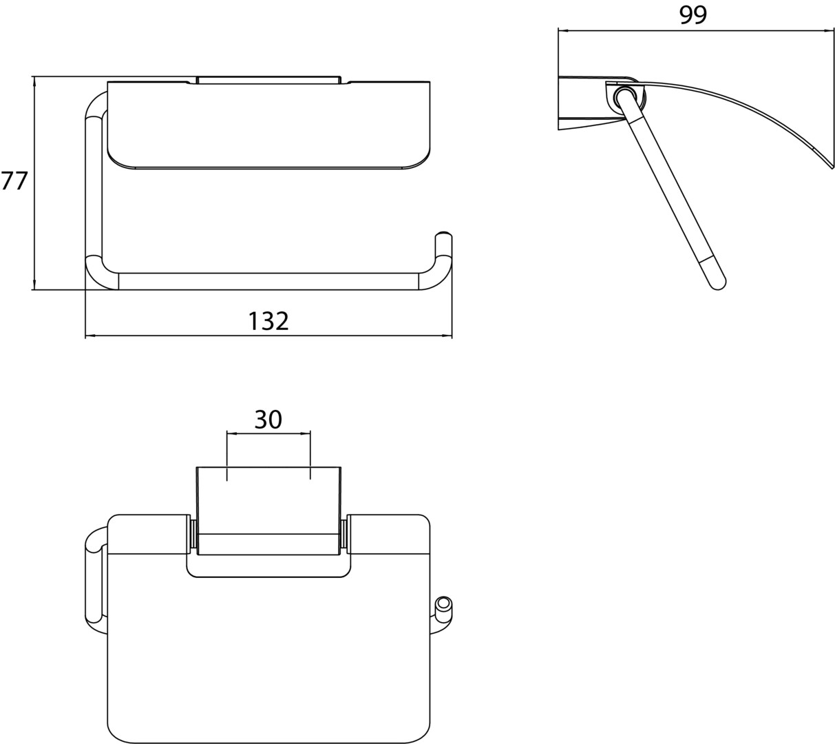 flow Papierhalter mit Deckel chrom