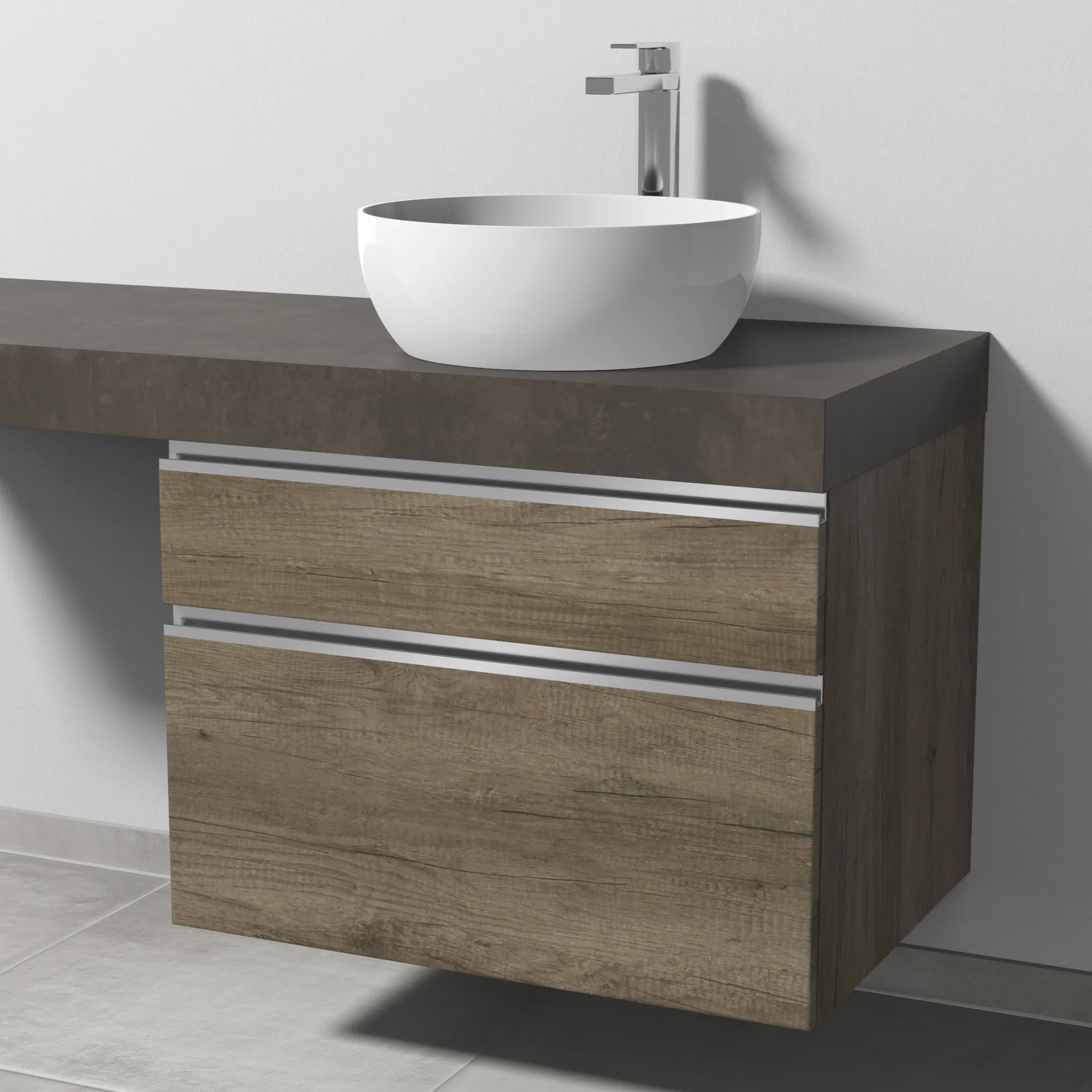 Sanipa Waschtischunterschrank „2morrow“ 700 × 510 × 520 mm in Eiche Nebraska