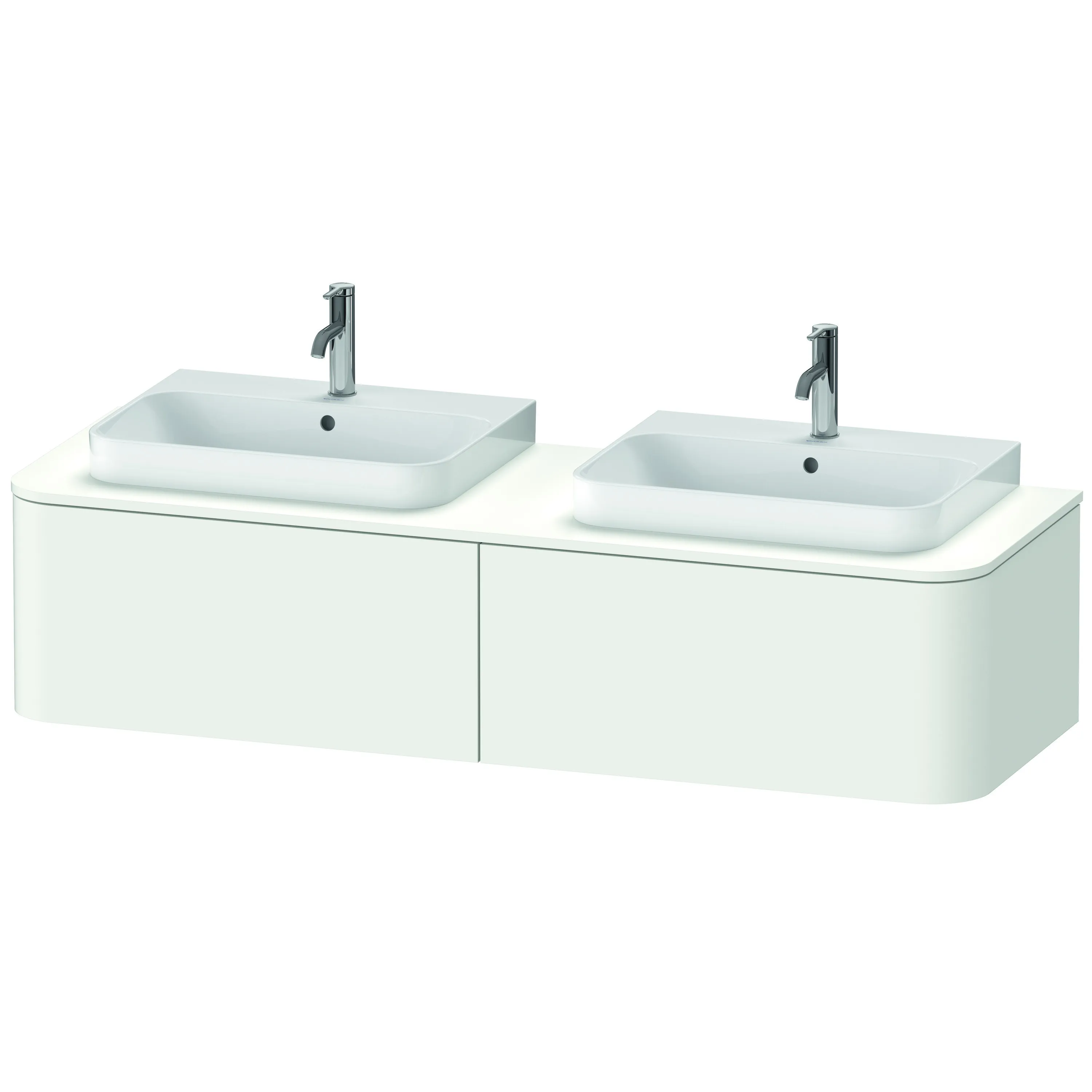 Duravit Waschtischunterschrank wandhängend „Happy D.2 Plus“ 160 × 35,4 × 55 cm Weiß Seidenmatt Duravit Waschtischunterschrank wandhängend „Happy D.2 Plus“ 160 × 35,4 × 55 cm Weiß Seidenmatt