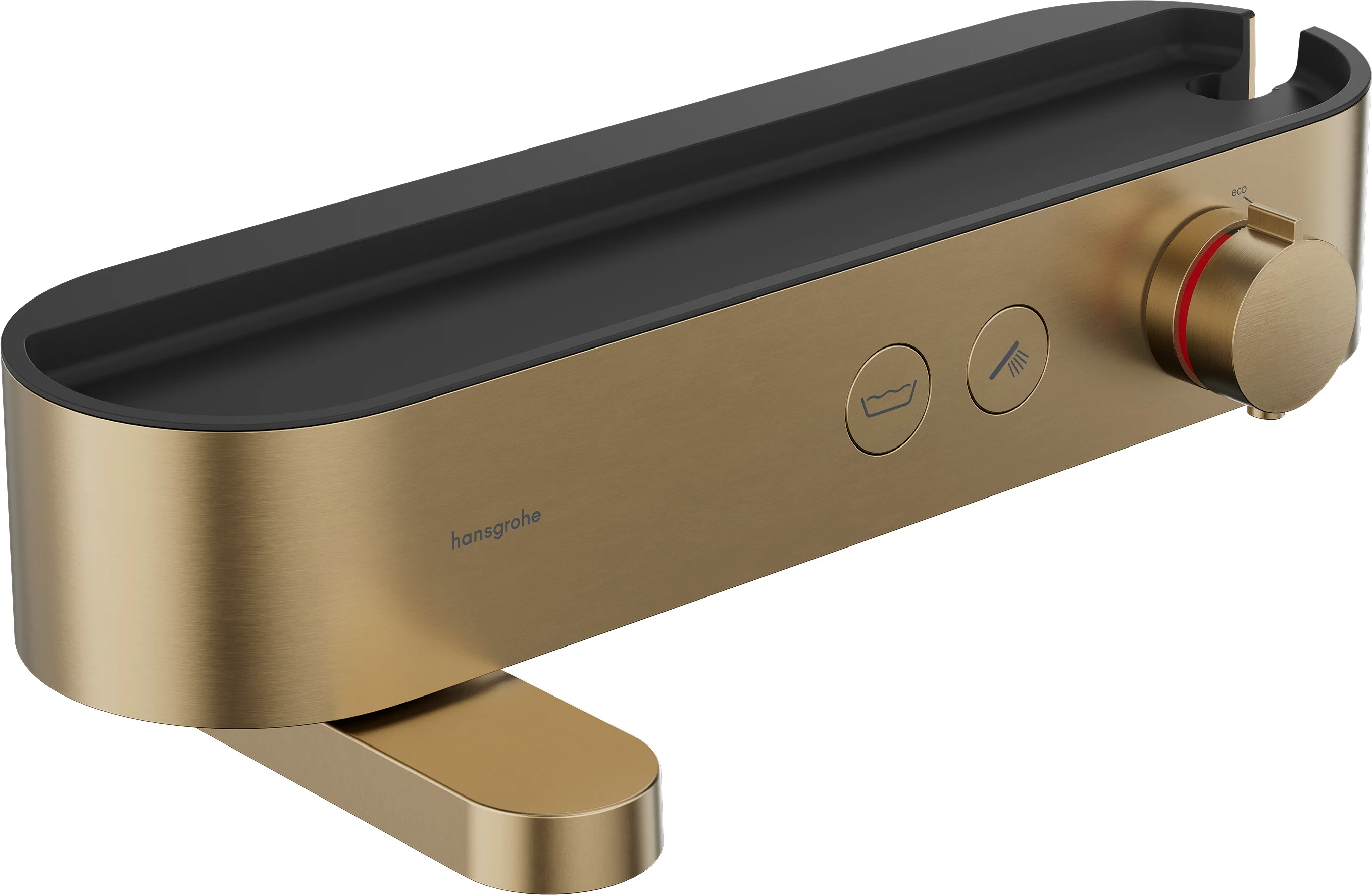 Hansgrohe ShowerTablet Select Wannenthermostat 400 Aufputz, Brushed Bronze, schwenkbarer Wannenauslauf, 2 Verbraucher, gleichzeitige Nutzung, Temperatur- und Volumensteuerung, max. Durchflussmenge 20,9 l/min bei 3 bar, Anschluss DN15