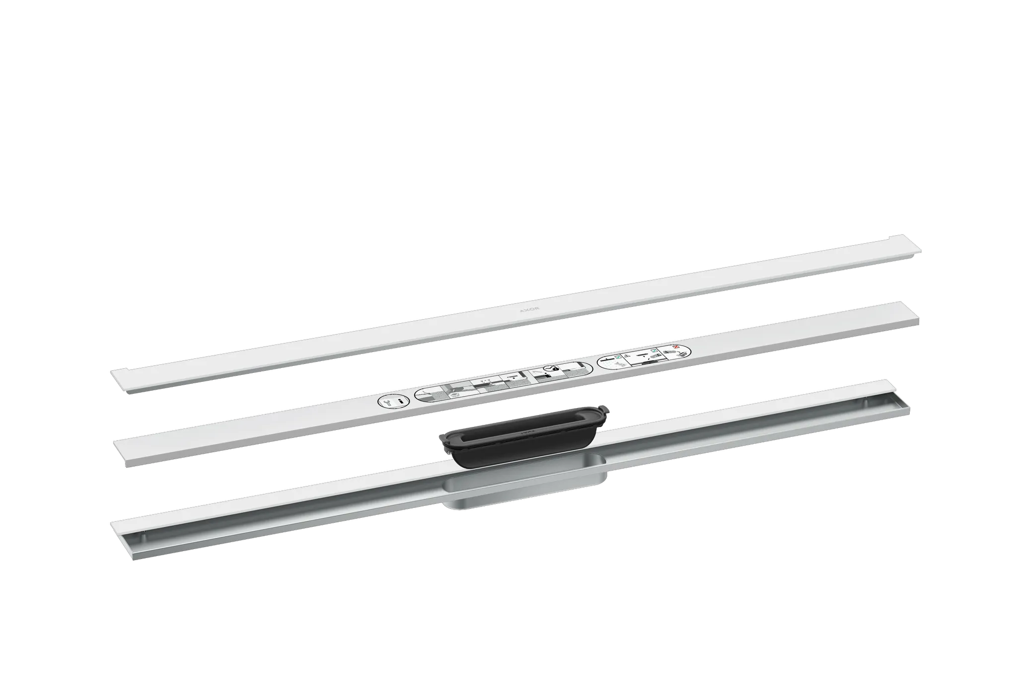 Hansgrohe AXOR Drain Fertigset Duschrinne 1000 Wandmontage Mattweiß Hansgrohe AXOR Drain Fertigset Duschrinne 1000 Wandmontage Mattweiß