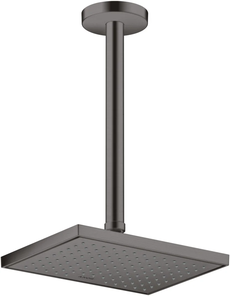 Hansgrohe AXOR ShowerSolutions Kopfbrause 1jet EcoSmart+ Brushed Black Chrome, 245 x 185 mm, winkelverstellbar, für Durchlauferhitzer geeignet