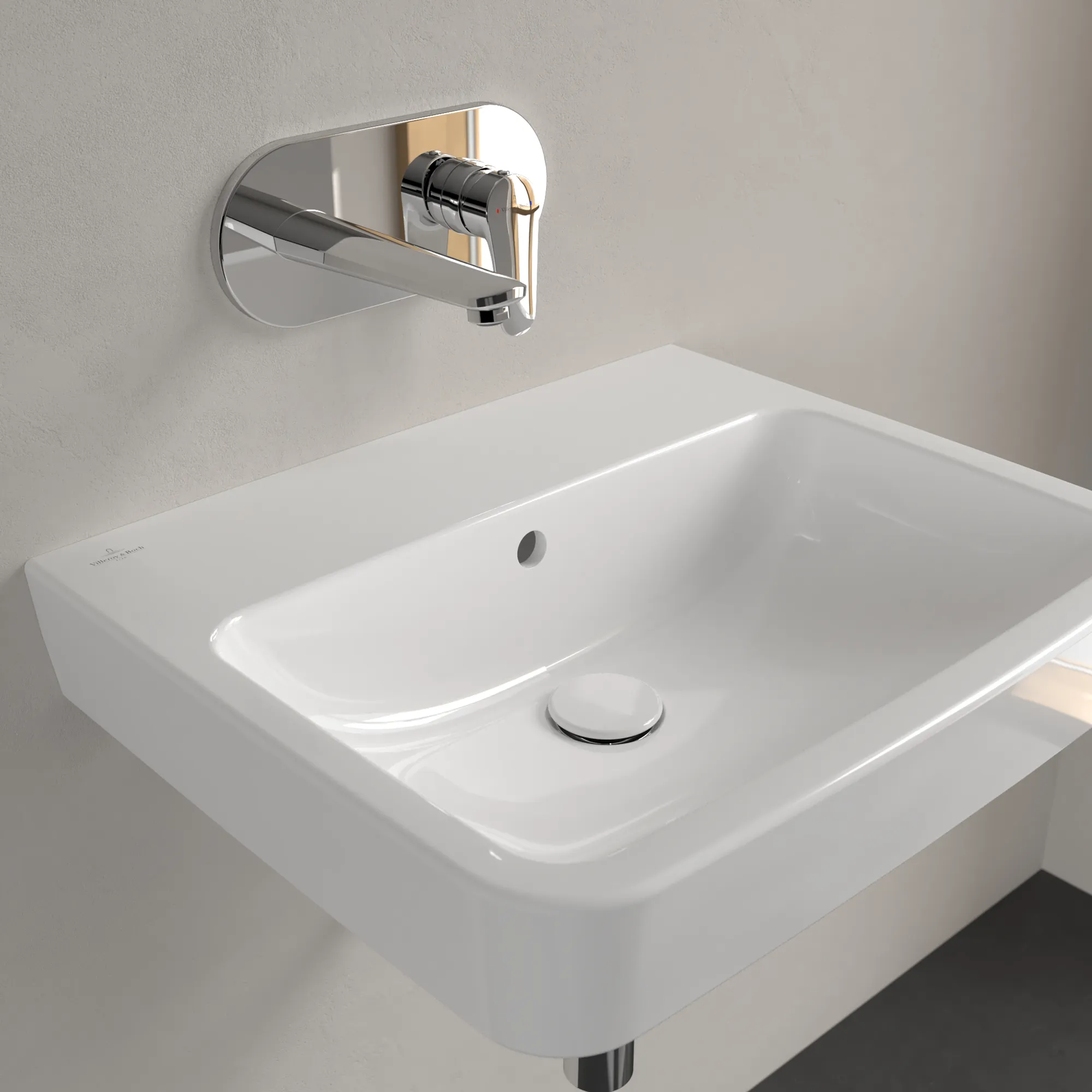 Villeroy & Boch Einbau-/Aufsatz Wandwaschtisch geschliffen „O.novo“ 550 × 460 × 175 mm, für Becken mittig, ohne Hahnlochbohrung in Weiß Alpin Villeroy & Boch Einbau-/Aufsatz Wandwaschtisch geschliffen „O.novo“ 550 × 460 × 175 mm, für Becken mittig, ohne Hahnlochbohrung in Weiß Alpin