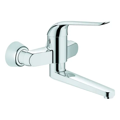 Einhand-Waschtischbatterie Euroeco Special 32773, Wandmontage, Ausladung 257 mm, 46 mm Keramikkartusche, Hebellänge 170 mm, chrom Einhand-Waschtischbatterie Euroeco Special 32773, Wandmontage, Ausladung 257 mm, 46 mm Keramikkartusche, Hebellänge 170 mm, chrom