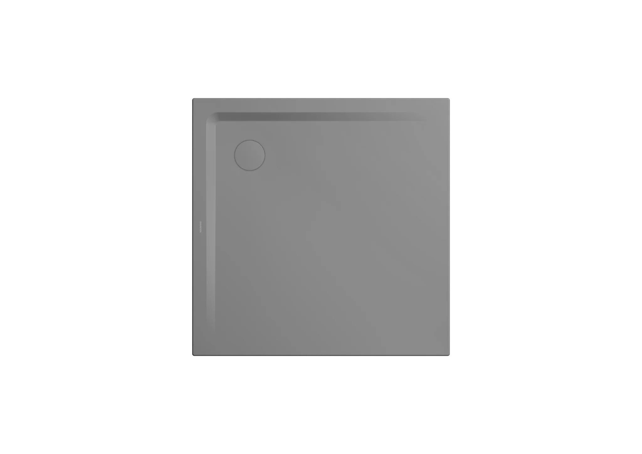 Kaldewei SUPERPLAN Duschfläche 1000x1000 mm, cool grey 40, bodengleich, Eckablauf, 2-seitig begehbar