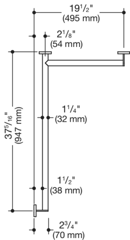 Dusch-, WannenhandlaufEdelstahl, PVD, waagerechte Längen 947 x 495 mm, 70 mm tief, Stangendurchmesser 32 mm, Ausführung rechts, in Farbe CK (messing glänzend) Dusch-, WannenhandlaufEdelstahl, PVD, waagerechte Längen 947 x 495 mm, 70 mm tief, Stangendurchmesser 32 mm, Ausführung rechts, in Farbe CK (messing glänzend)