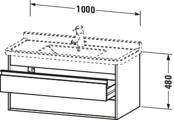 Duravit Waschtischunterschrank wandhängend „Ketho“ 100 × 48 × 45,5 cm Graphit Matt Duravit Waschtischunterschrank wandhängend „Ketho“ 100 × 48 × 45,5 cm Graphit Matt