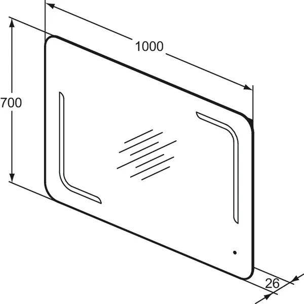 Ideal Standard MIRROR&LIGHT Wandspiegel mit Licht, 1000x26x700mm