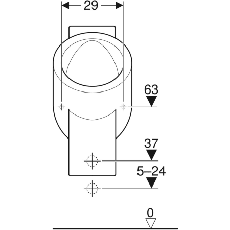 wasserloses Urinal „Centaurus“, Befestigung verdeckt, ohne Zielobjekt 37,5 × 72 × 32,5 cm mit KeraTect®