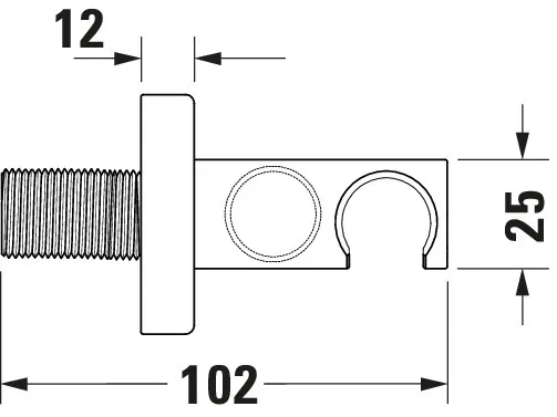 Duravit Wandanschlussbogen Brausen und Zubehör Ersatzteil, Schwarz Matt, Maße 55x102 Eck.