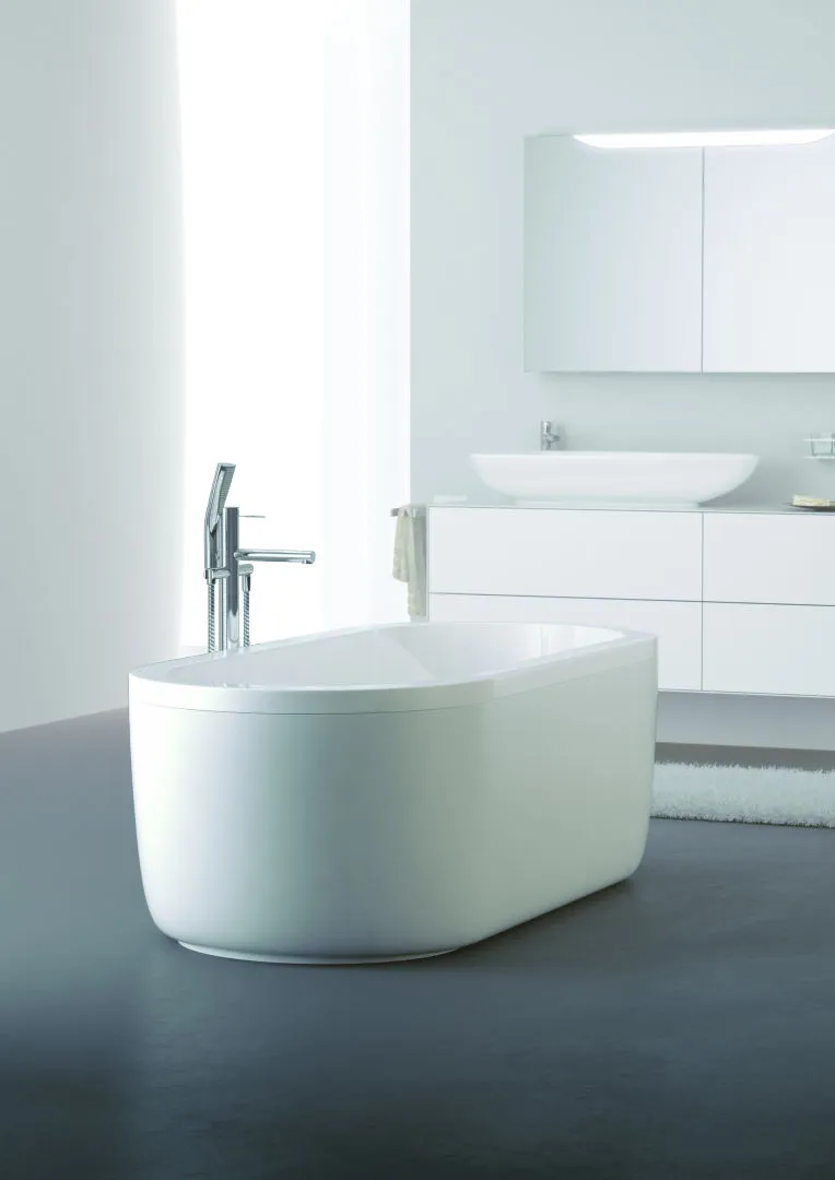 Kermi Duschdesign Freistehende Badewanne LIVORO VL1, weiß, 1800 x 800 mm, Höhe 575 mm