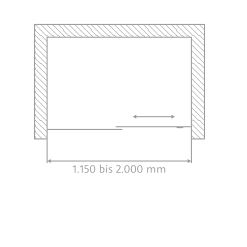 HSK Schiebetür 2-teilig Nische „K2“ Glas Linea 02