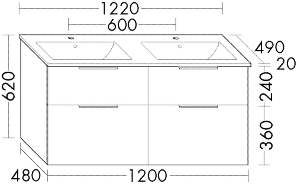 Keramik-WT+WTU (SHBZ122), Eqio, 490x1220x620, Lack Matt Keramik-WT+WTU (SHBZ122), Eqio, 490x1220x620, Lack Matt