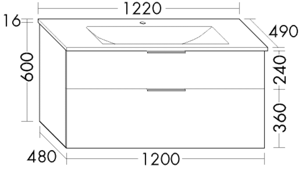 burgbad Badmöbelset „Eqio“ 122 × 49 × 61,6 cm 