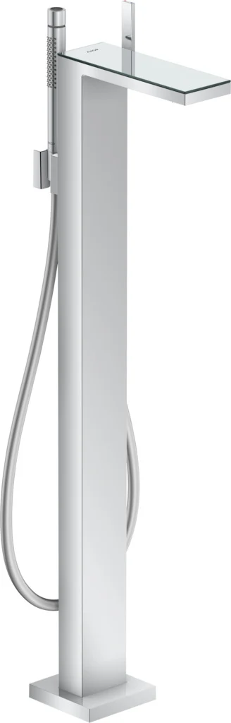 Hansgrohe AXOR MyEdition Einhebel-Wannenmischer bodenstehend, Chrom/Spiegelglas, Ausladung 196 mm