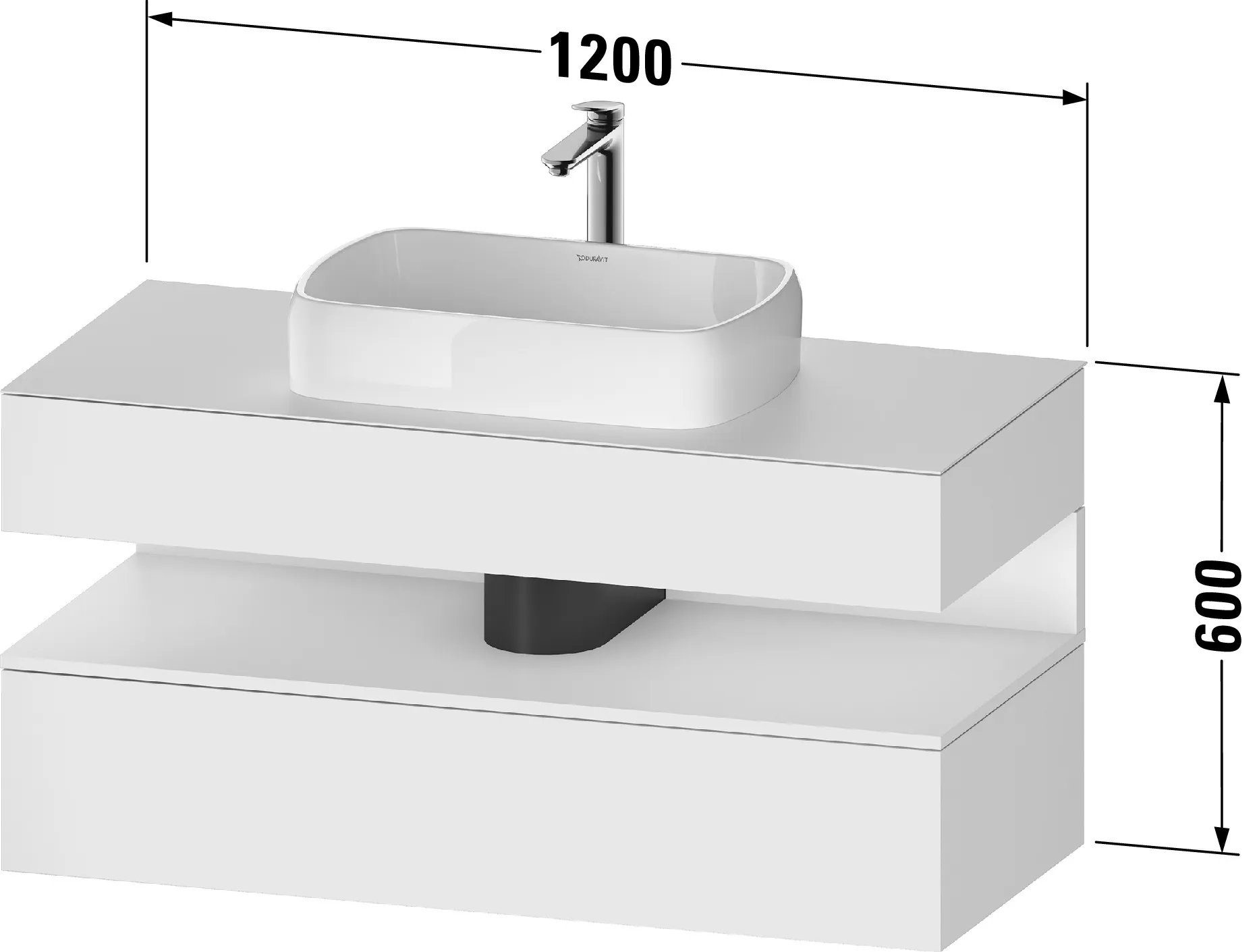 Duravit Waschtischunterschrank wandhängend „Qatego“ 120 × 60 × 55 cm Duravit Waschtischunterschrank wandhängend „Qatego“ 120 × 60 × 55 cm