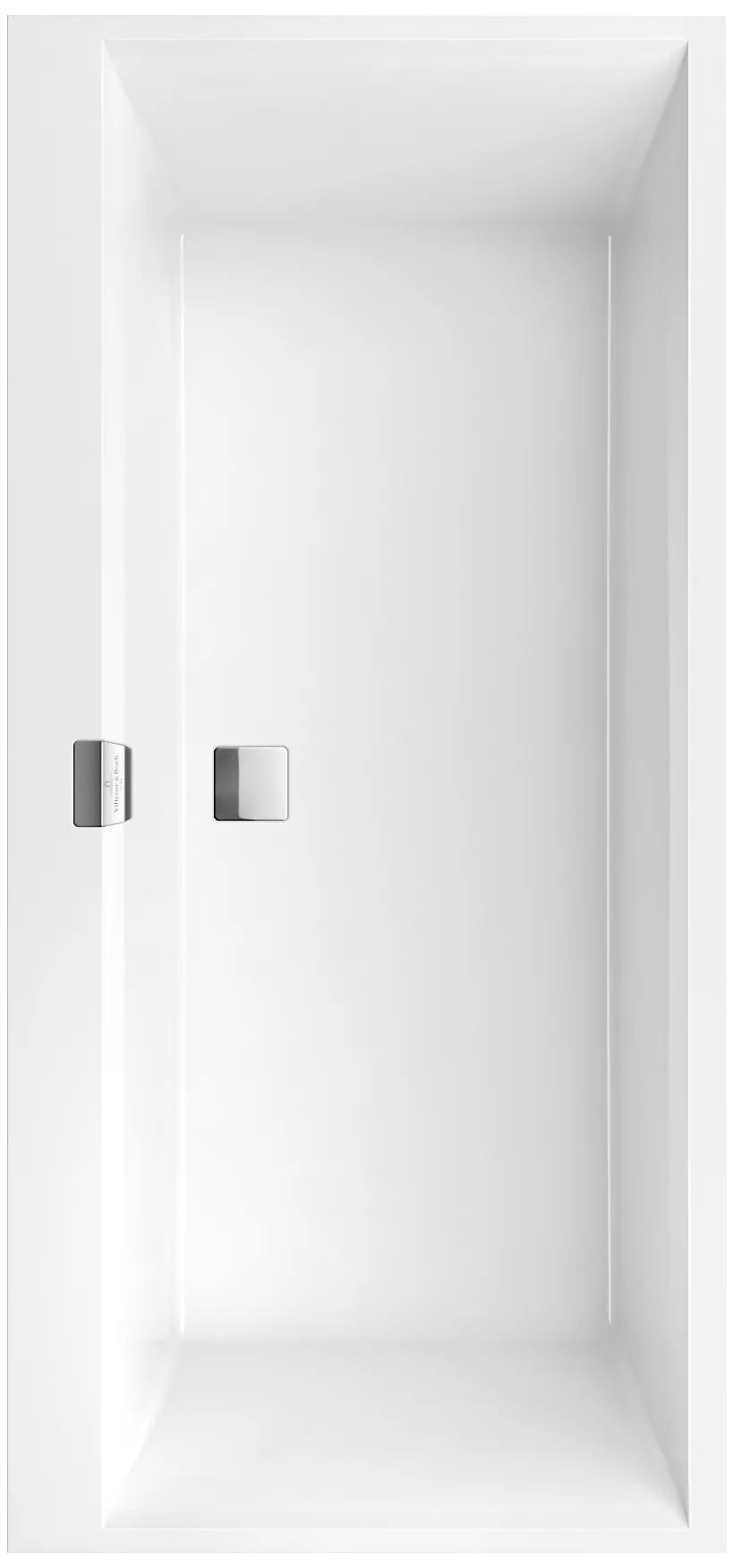 Villeroy & Boch Badewanne „Squaro Edge 12“ rechteck 160 × 75 cm, Mittelablauf in Weiß Alpin