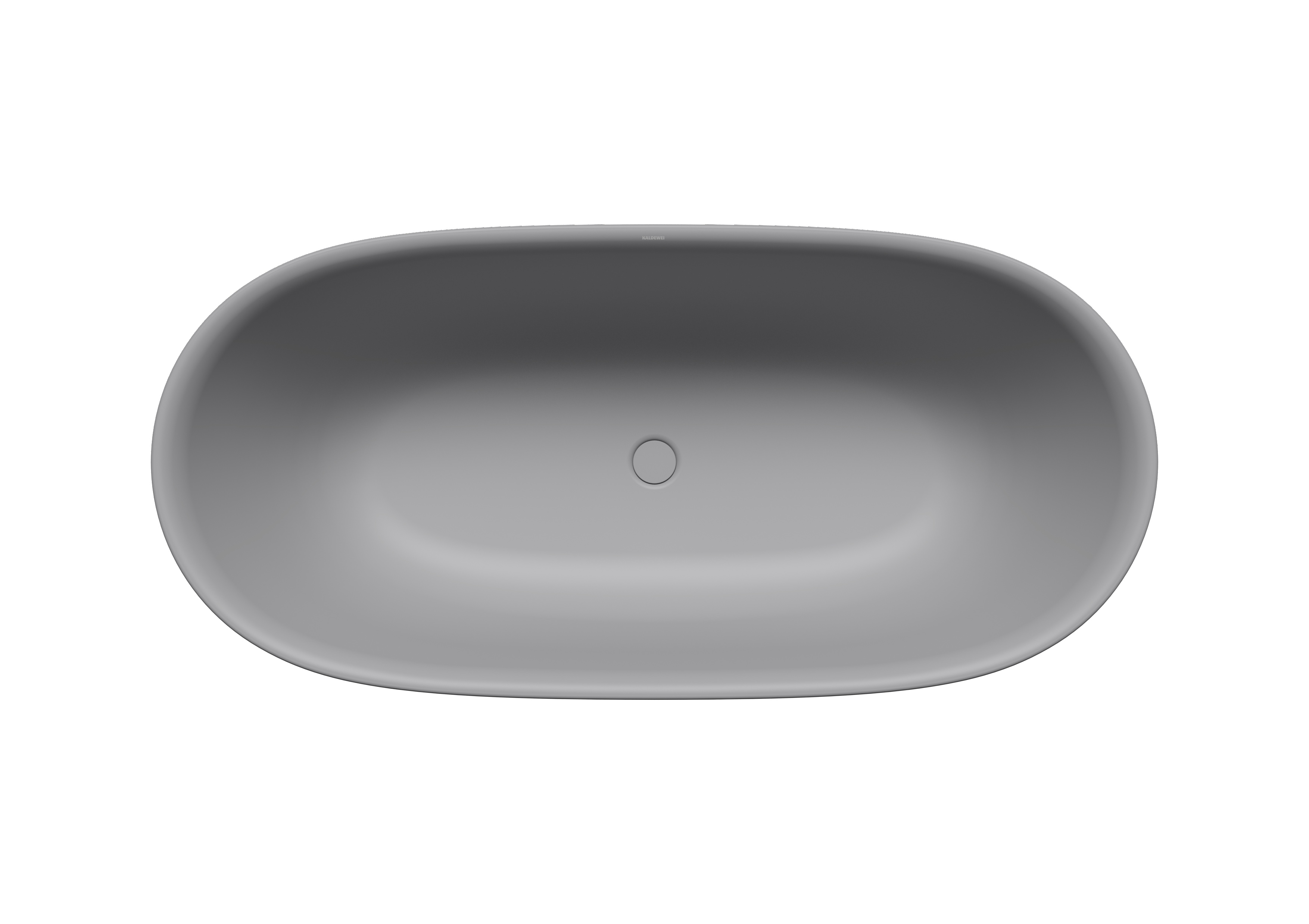 Kaldewei Badewanne „Meisterstück Oyo Duo“ freistehend viertelkreis 163 × 77 cm, Mittelablauf ohne Überlauf, in cool grey 30