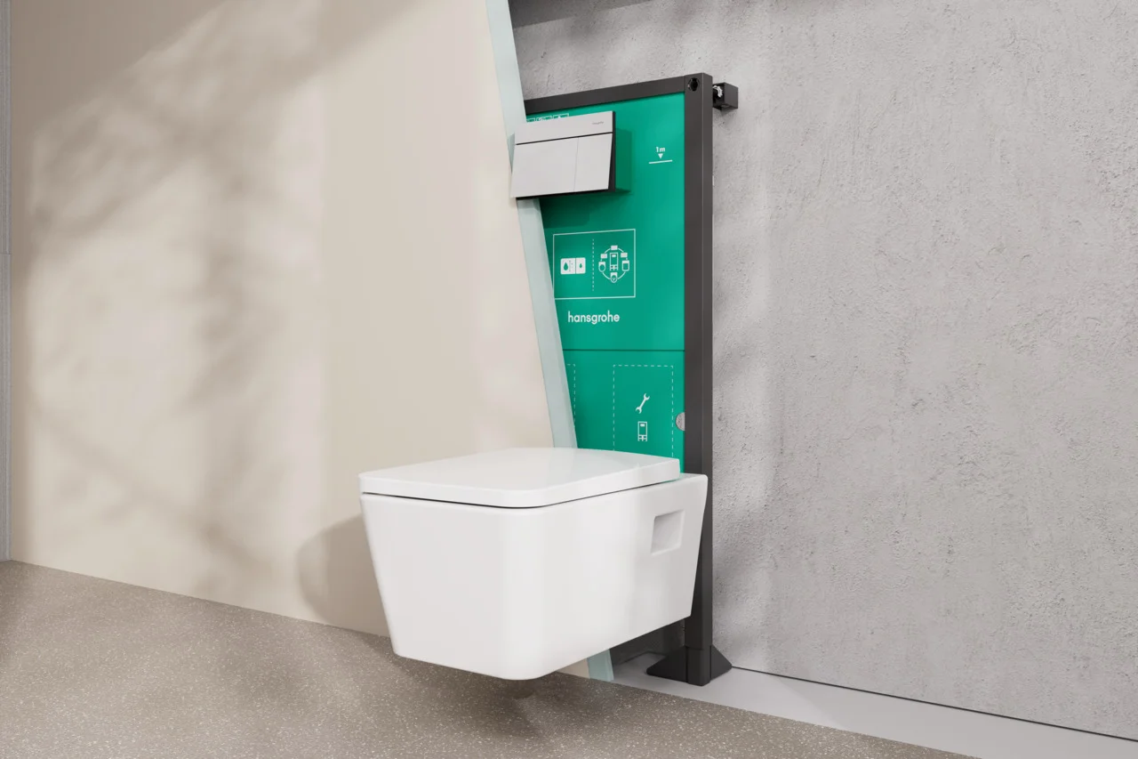 Hansgrohe EluPura Original Q Wand-WC, spülrandlos, glänzend, 540 mm Höhe, horizontaler Abgang, AquaChannel Flush Hansgrohe EluPura Original Q Wand-WC, spülrandlos, glänzend, 540 mm Höhe, horizontaler Abgang, AquaChannel Flush