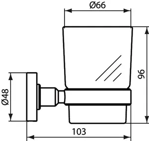 Zahnbecher IOM aus satiniertem Glas Chrom