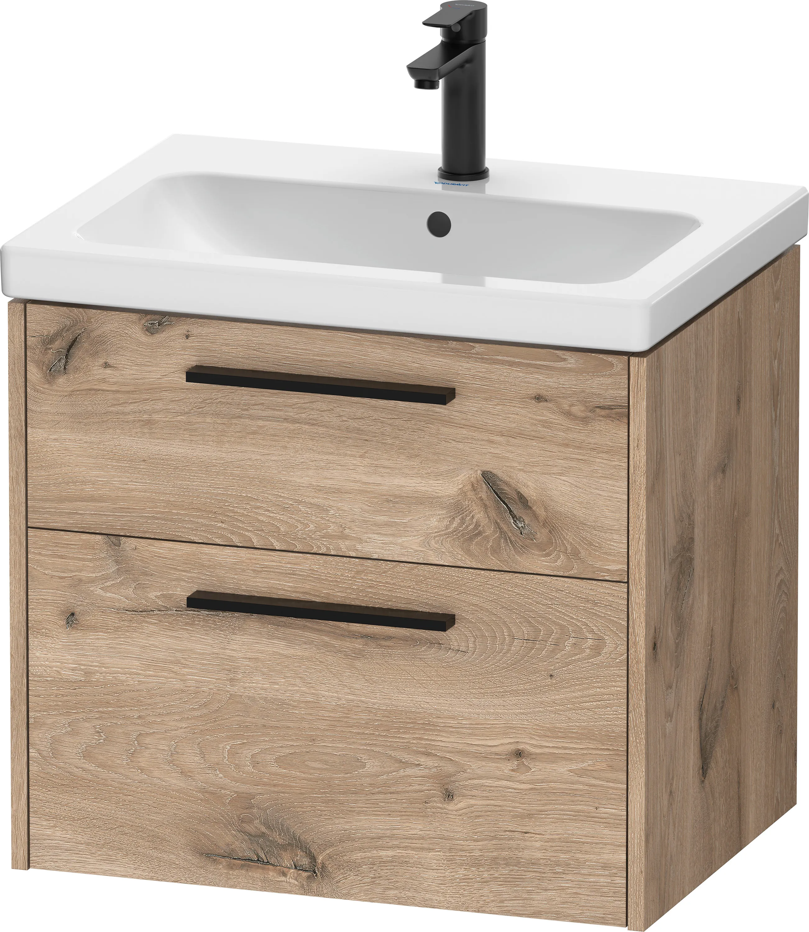 Duravit Waschtischunterschrank Wandhängend „D-Code“ 63,4 × 55,5 × 46 cm in Eiche Marmoriert