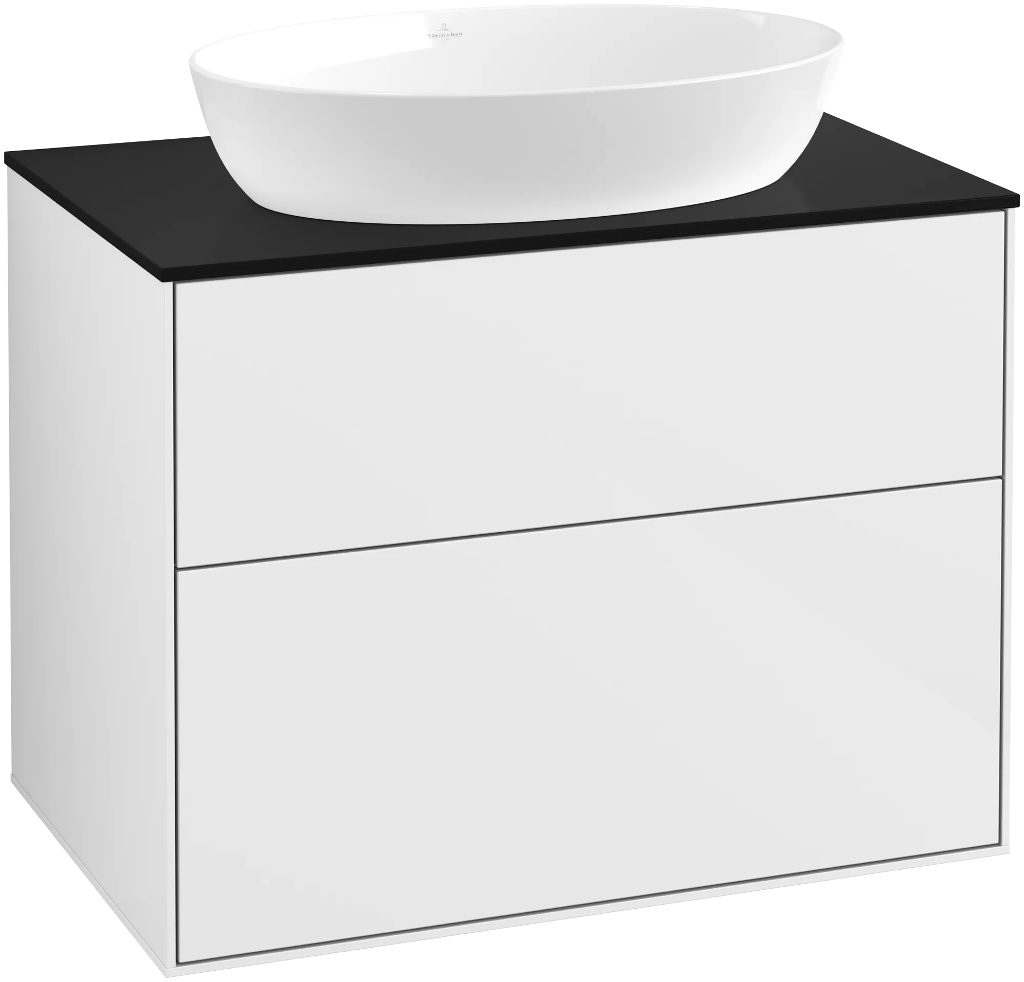 Villeroy & Boch Finion Waschbeckenunterschrank G99 800x603x501mm Glossy White Lacquer / Glass Black Matt