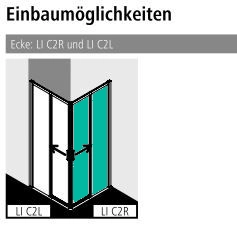 Kermi Duschtür Eckeinstieg 2-teilig (Gleittüren bodenfrei) Halbteil rechts „LIGA“ 185 cm Glas Klar, Profile Silber Mattglanz, Schiebetür zweiteilig Kermi Duschtür Eckeinstieg 2-teilig (Gleittüren bodenfrei) Halbteil rechts „LIGA“ 185 cm Glas Klar, Profile Silber Mattglanz, Schiebetür zweiteilig