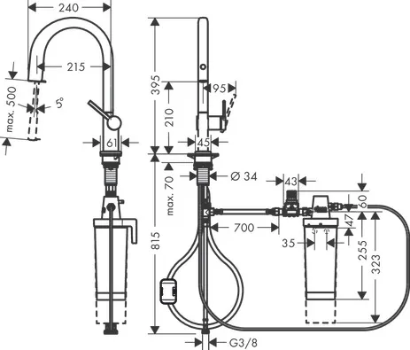 Aqittura M91 FilterSystem 210, Ausziehauslauf, 1jet, Starter Set Chrom Aqittura M91 FilterSystem 210, Ausziehauslauf, 1jet, Starter Set Chrom