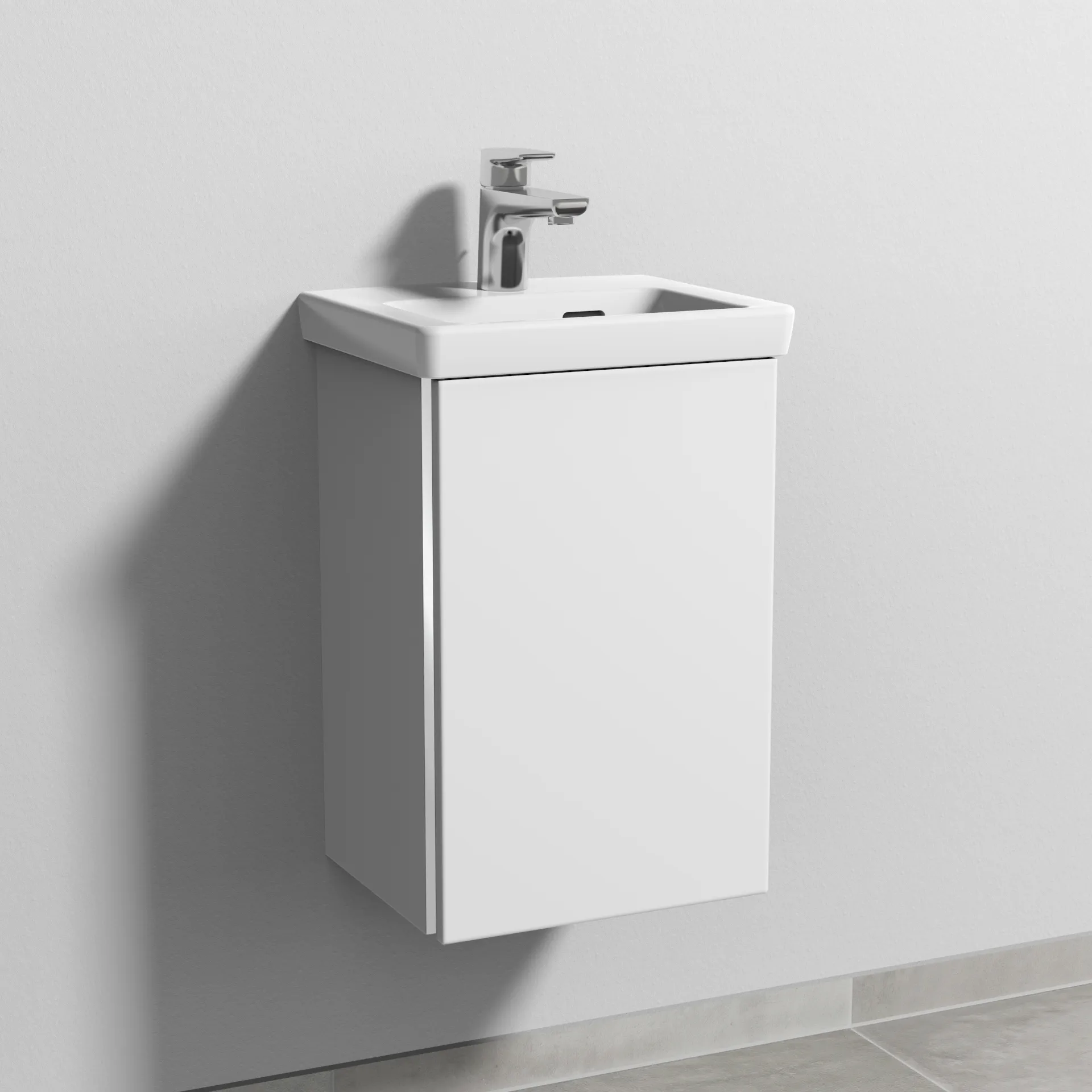 Sanipa Waschtischunterschrank „3way“ 335 × 517 × 293 mm in Weiß-Soft, Anschlag rechts
