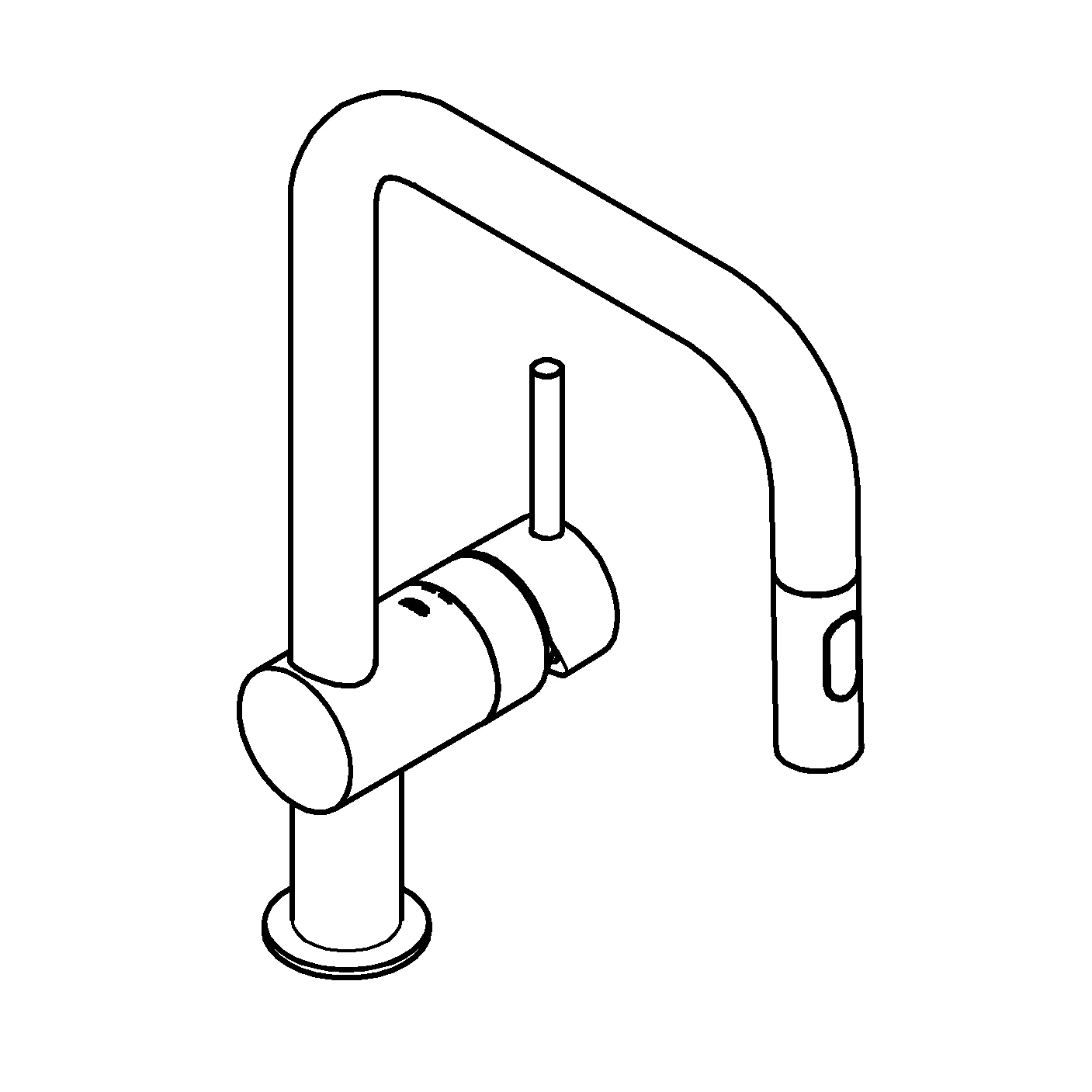 Einhand-Spültischbatterie Minta 32322_2, U-Auslauf, Einlochmontage, herausziehbare Dual Spülbrause, eigensicher, chrom