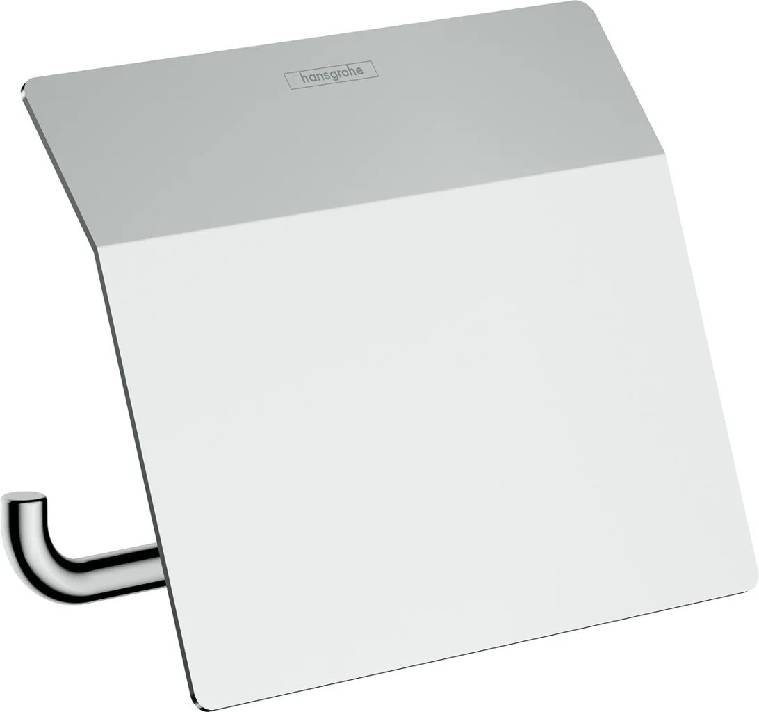 Hansgrohe AddStoris Q Toilettenpapierhalter mit Deckel, Chrom, Wandmontage, Metall, Bohrabstand 26 mm, Bohrloch-Durchmesser 6 mm Hansgrohe AddStoris Q Toilettenpapierhalter mit Deckel, Chrom, Wandmontage, Metall, Bohrabstand 26 mm, Bohrloch-Durchmesser 6 mm