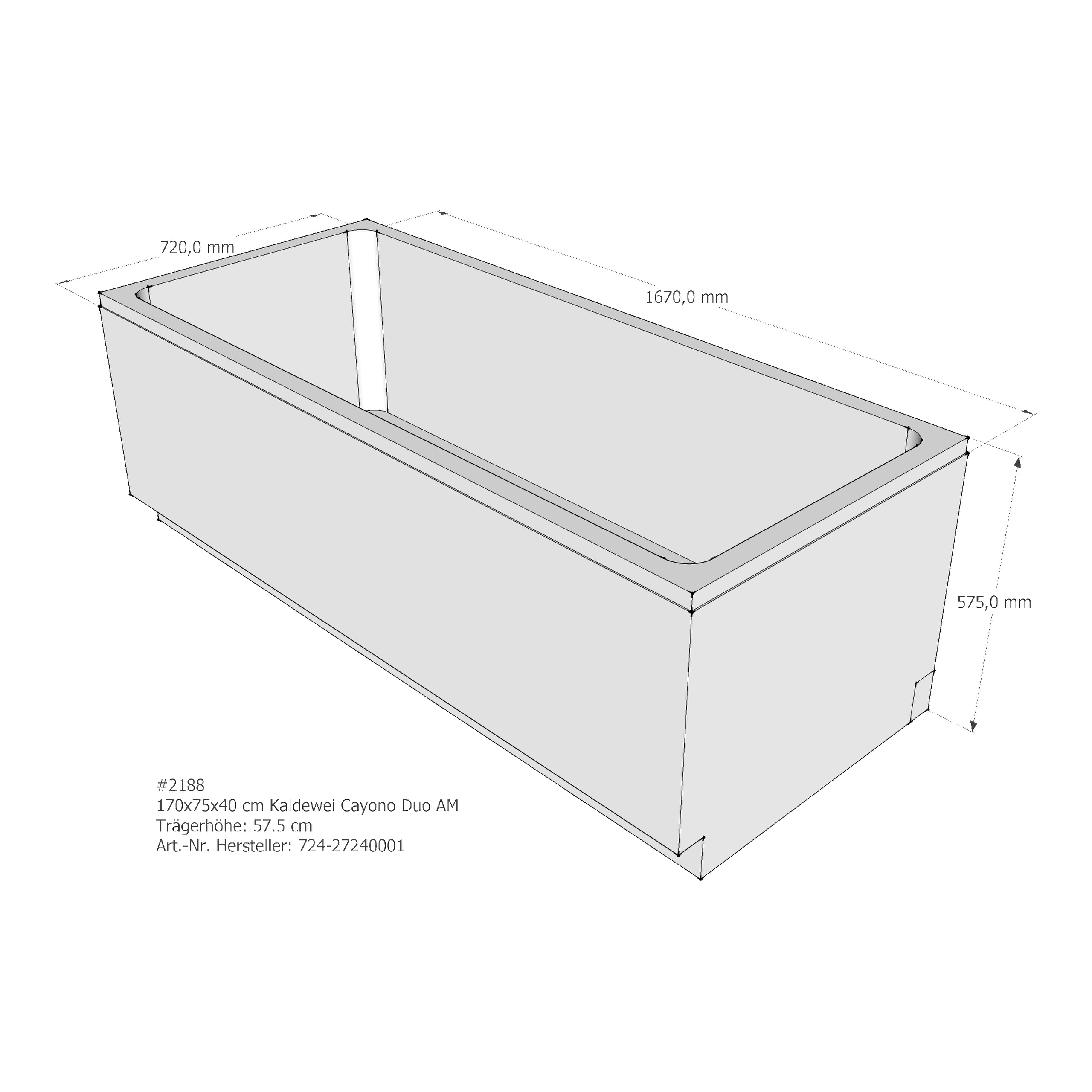 Badewannenträger für Kaldewei Cayono Duo 170 × 75 × 40 cm Breite: 75 cm / Länge: 170 cm Badewannenträger für Kaldewei Cayono Duo 170 × 75 × 40 cm Breite: 75 cm / Länge: 170 cm