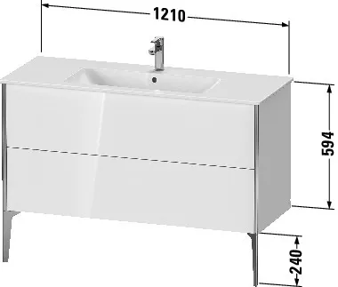 Duravit Waschtischunterschrank bodenstehend „XViu“ 121 × 59,4 × 48 cm in Amerikanischer Nussbaum