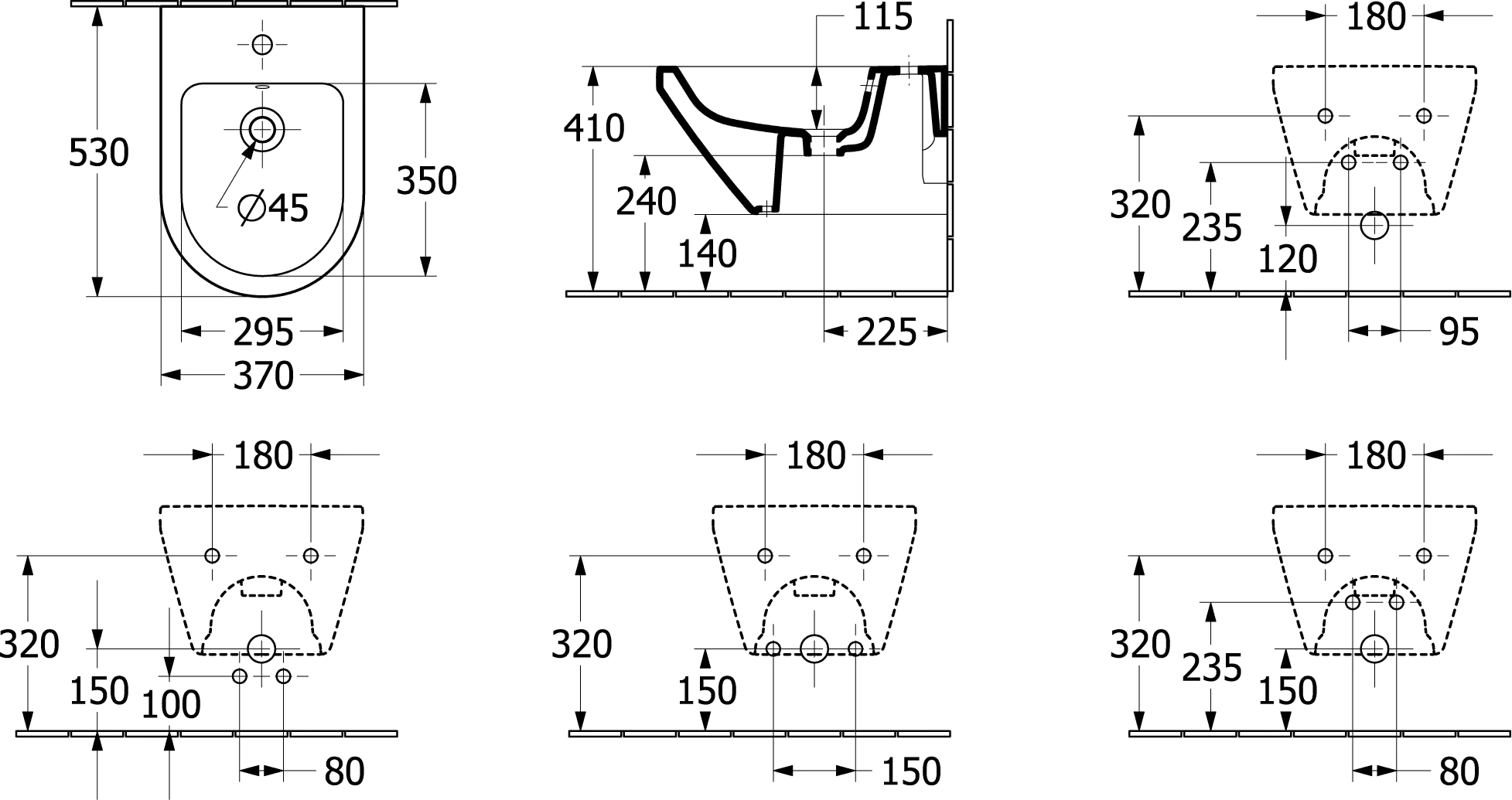 Villeroy & Boch Bidet „Architectura“, Befestigung verdeckt ⌀ mm in Weiß Alpin Villeroy & Boch Bidet „Architectura“, Befestigung verdeckt ⌀ mm in Weiß Alpin