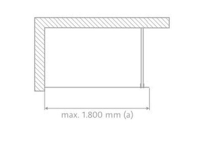 HSK Duschabtrennung Walk-In Frontelement „Atelier“ Walk in Glas Klar hell, H: 2000 mm HSK Duschabtrennung Walk-In Frontelement „Atelier“ Walk in Glas Klar hell, H: 2000 mm