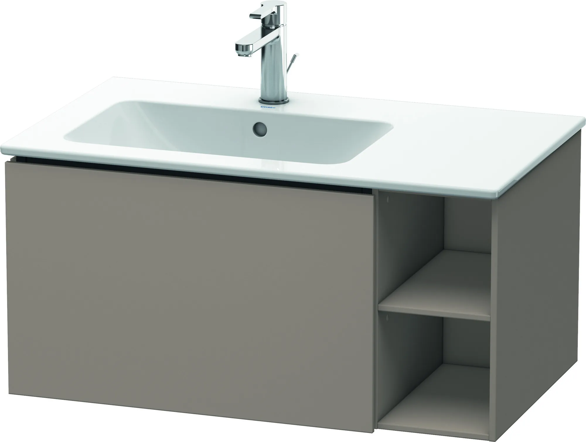 Duravit Waschtischunterschrank wandhängend „L-Cube“ 82 × 40 × 48,1 cm Basalt Matt Duravit Waschtischunterschrank wandhängend „L-Cube“ 82 × 40 × 48,1 cm Basalt Matt