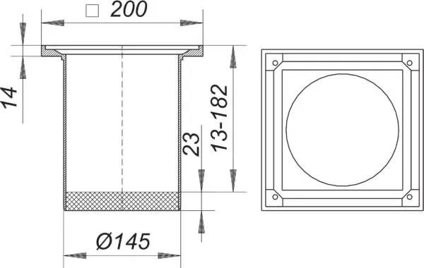 Aufsatzrahmen GES 15, 200 x 200 mm