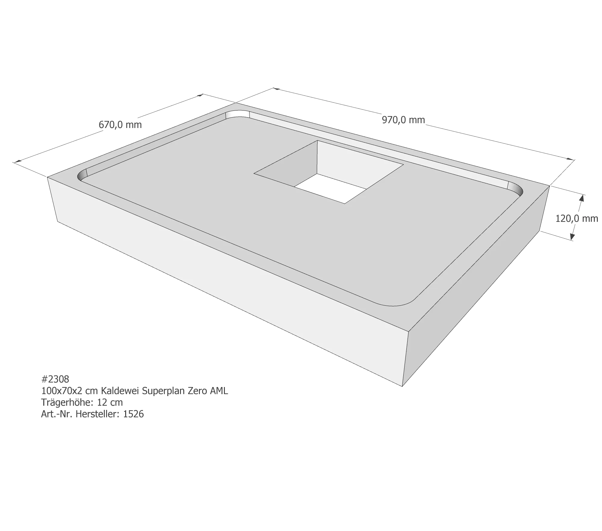 Duschwannenträger für Kaldewei Superplan Zero 100 × 70 × 2 cm Duschwannenträger für Kaldewei Superplan Zero 100 × 70 × 2 cm