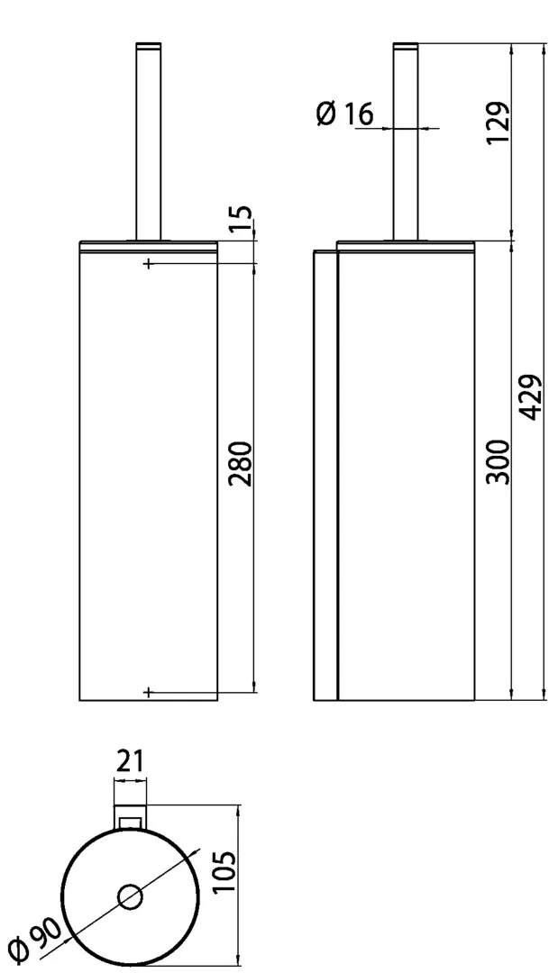 emco Toilettenbürstengarnitur mit Deckel „system 2“ in chrom, Befestigung verdeckt emco Toilettenbürstengarnitur mit Deckel „system 2“ in chrom, Befestigung verdeckt