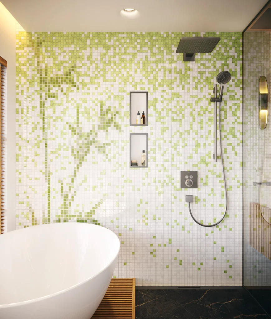 Hansgrohe Unica Brausestange S Puro 90 cm BBC, 1008 mm Gesamtlänge, 22 mm Durchmesser, 160 cm Brauseschlauch, stufenlos verstellbare Handbrausehalterung aus Metall