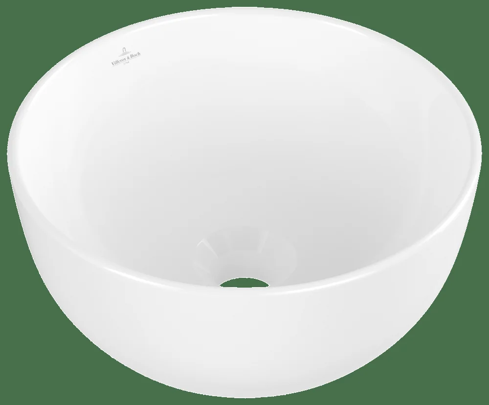 Villeroy & Boch Artis Aufsatzwaschbecken 325x325mm Rund ohne Überlauf Weiß Alpin