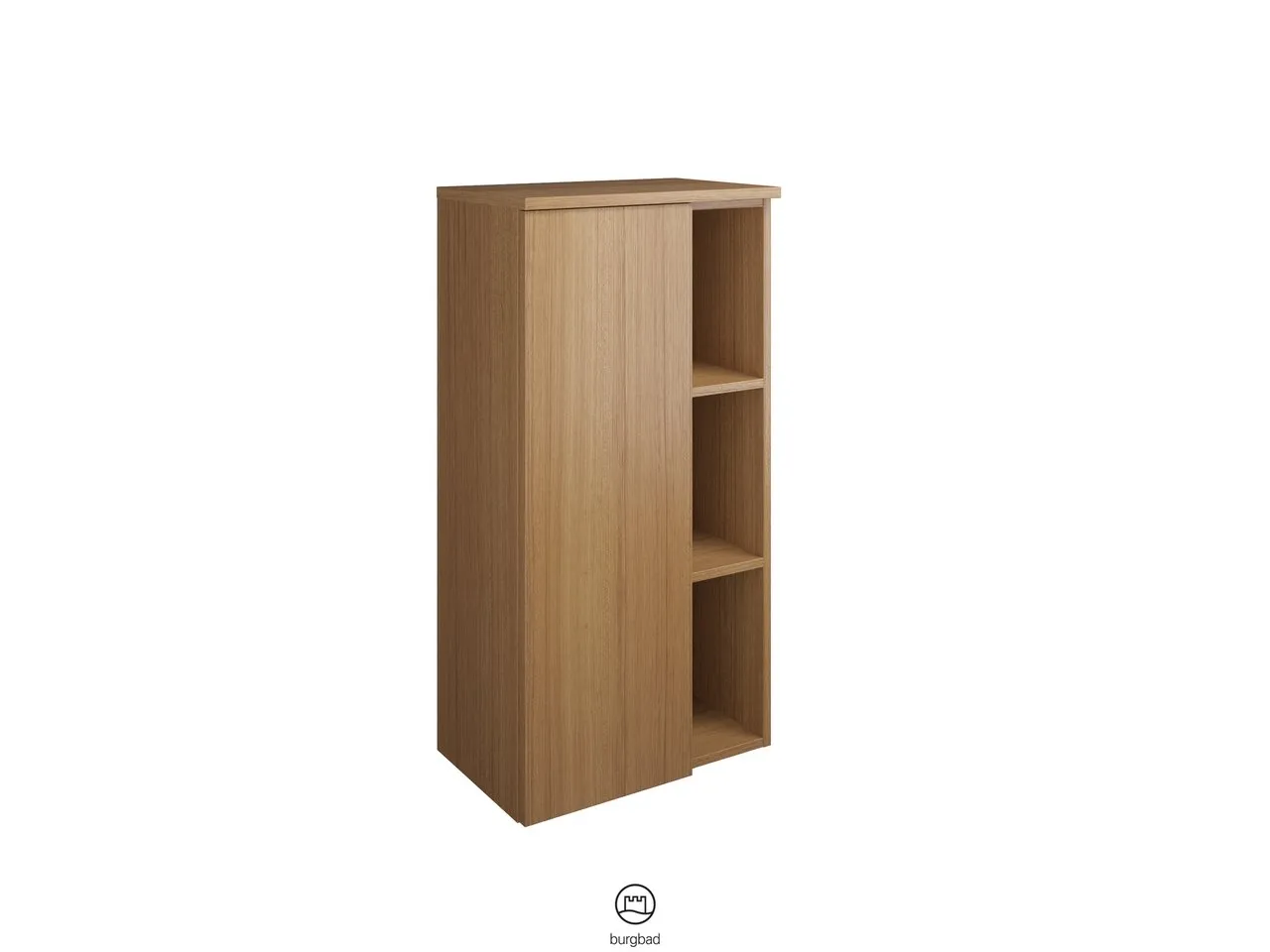 burgbad Hochschrank „Orell“ 540 × 980 × 360 mm in Nussbaum Dekor Samt