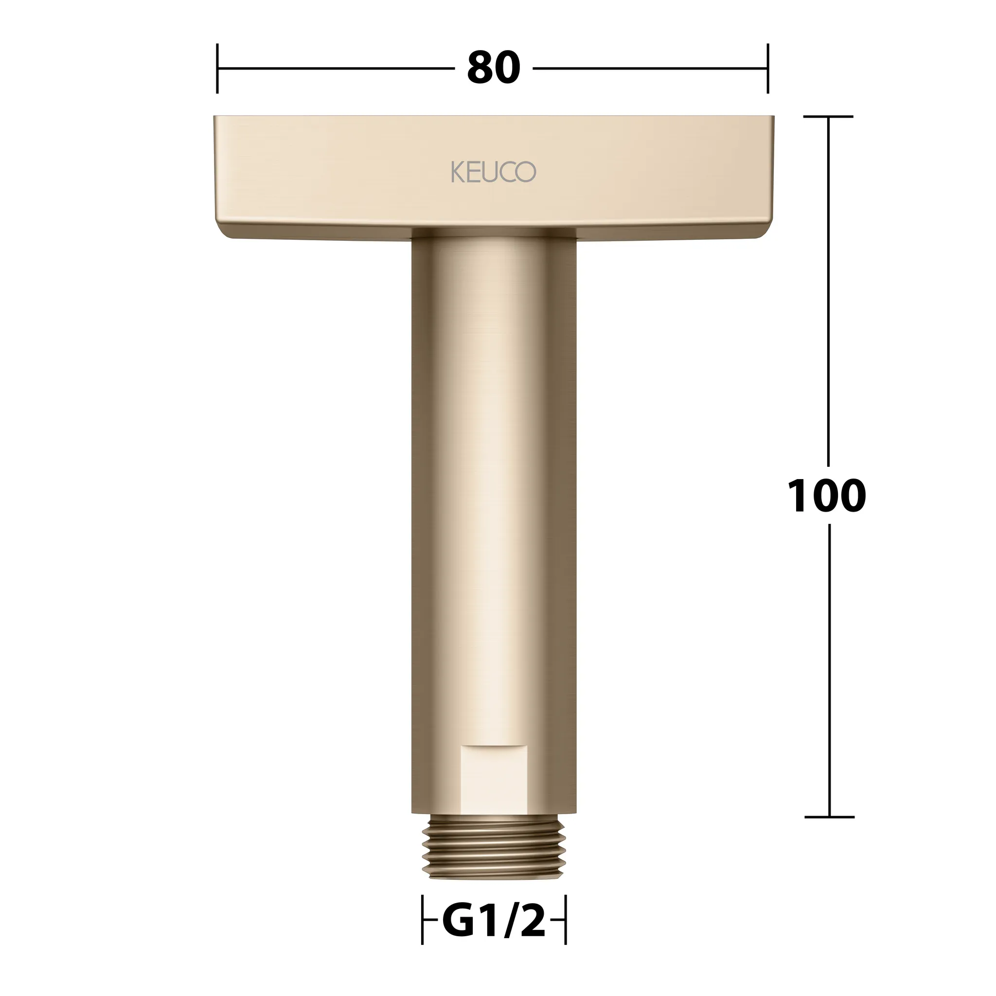 Edition 300 53089030102 Brausearm Deckenanschluß eckig 100 mm Bronze gebürstet