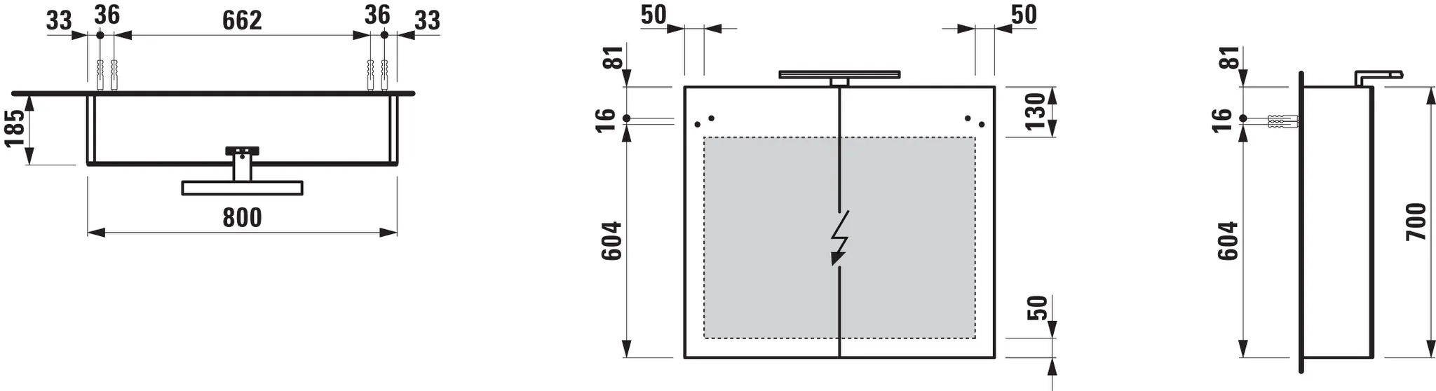 Spiegelschrank BASE LED-Beleuchtung horizontal mit Schalter mit Steckdose 185x800x700 2 Türen weiß matt Spiegelschrank BASE LED-Beleuchtung horizontal mit Schalter mit Steckdose 185x800x700 2 Türen weiß matt