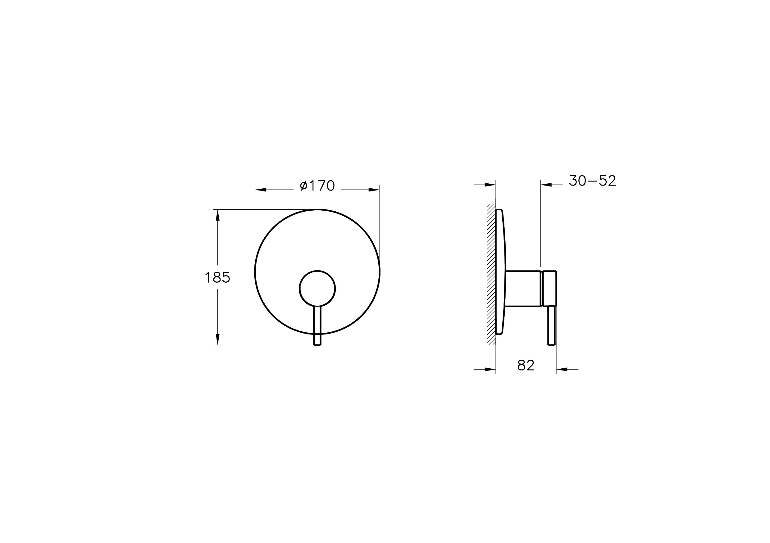 VitrA Origin Einhebel-Brausearmatur V-Box Chrom, Unterputzmontage, Rosetten-Durchmesser 170 mm