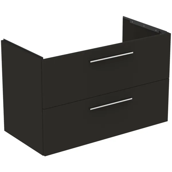 Ideal Standard Möbelwaschtischunterschrank i.life B 2 Auszüge Siphon rechts 1000x505x630mm CarbongrauMatt Ideal Standard Möbelwaschtischunterschrank i.life B 2 Auszüge Siphon rechts 1000x505x630mm CarbongrauMatt