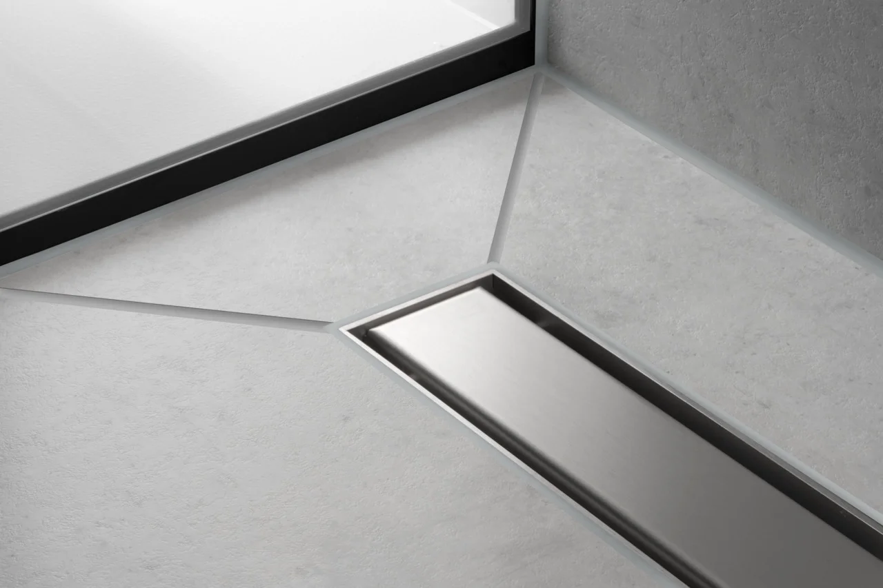 Hansgrohe RainDrain Match Duschrinne 1200 mm mit höhenverstellbarem Rahmen, Edelstahl gebürstet